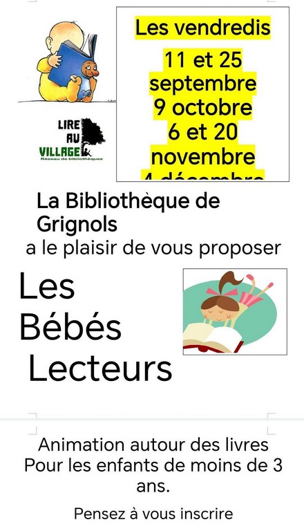 Les bébés lecteurs Le bourg Grignols