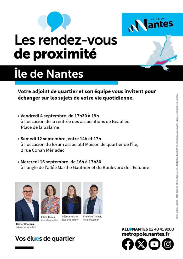 Les élues et élus à votre rencontre – Quartier Île de Nantes Quartier Île de Nantes Nantes