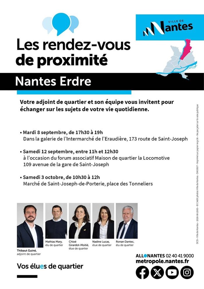 Les élues et élus à votre rencontre – Quartier Nantes Erdre Quartier Nantes Erdre Nantes