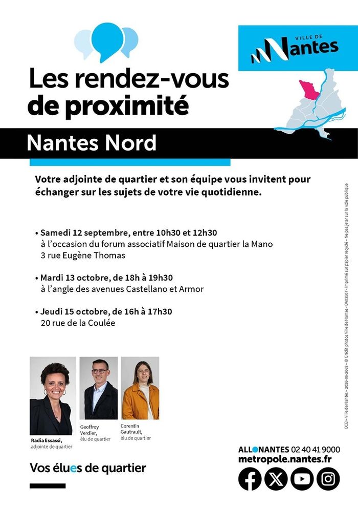 Les élues et élus à votre rencontre – Quartier Nantes Nord Quartier Nantes Nord Nantes