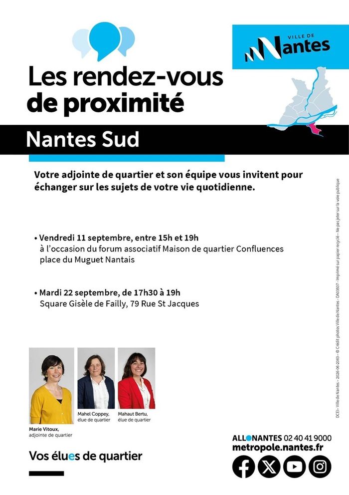Les élues et élus à votre rencontre – Quartier Nantes Sud Quartier Nantes Sud Nantes