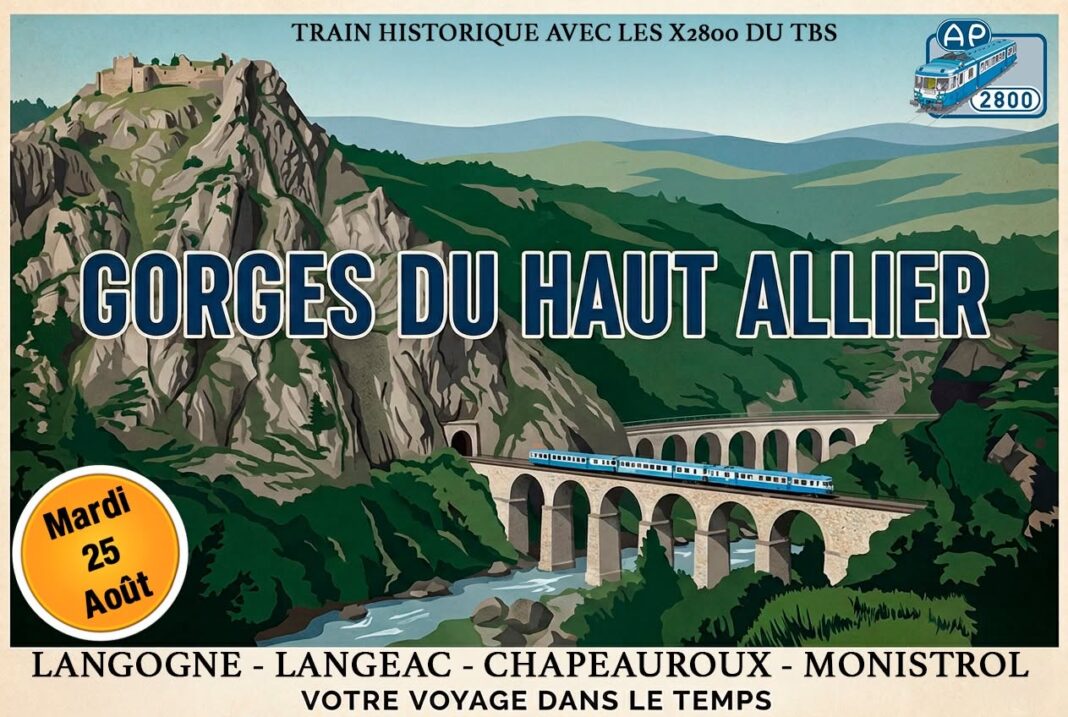 LES GORGES DE L&rsquo;ALLIER À BORD DU TRAIN BLEU DU SUD  Langogne