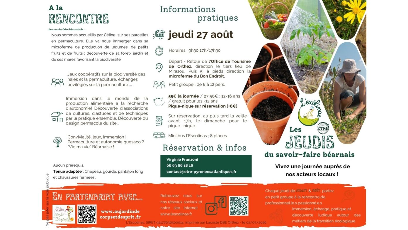 Les Jeudis du savoir-faire béarnais La microferme du Bon Endroit Castetner