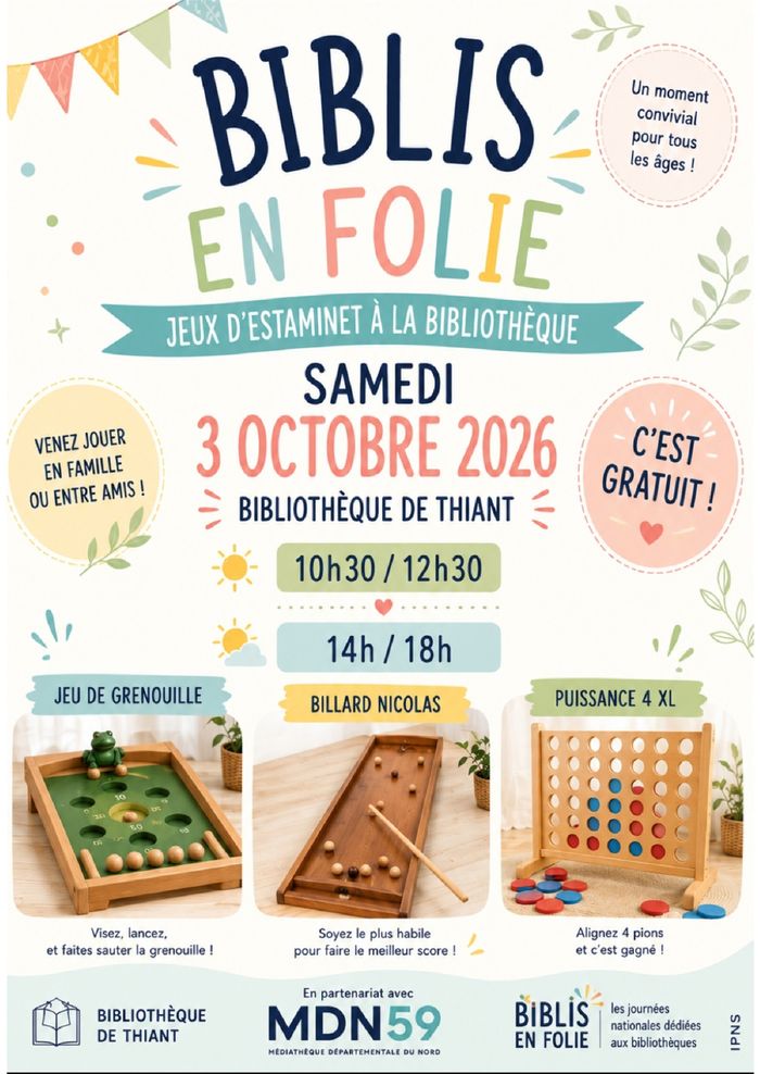 Les Jeux d&rsquo;Estaminet, Bibliothèque Max Pol Fouchet de THIANT, Thiant