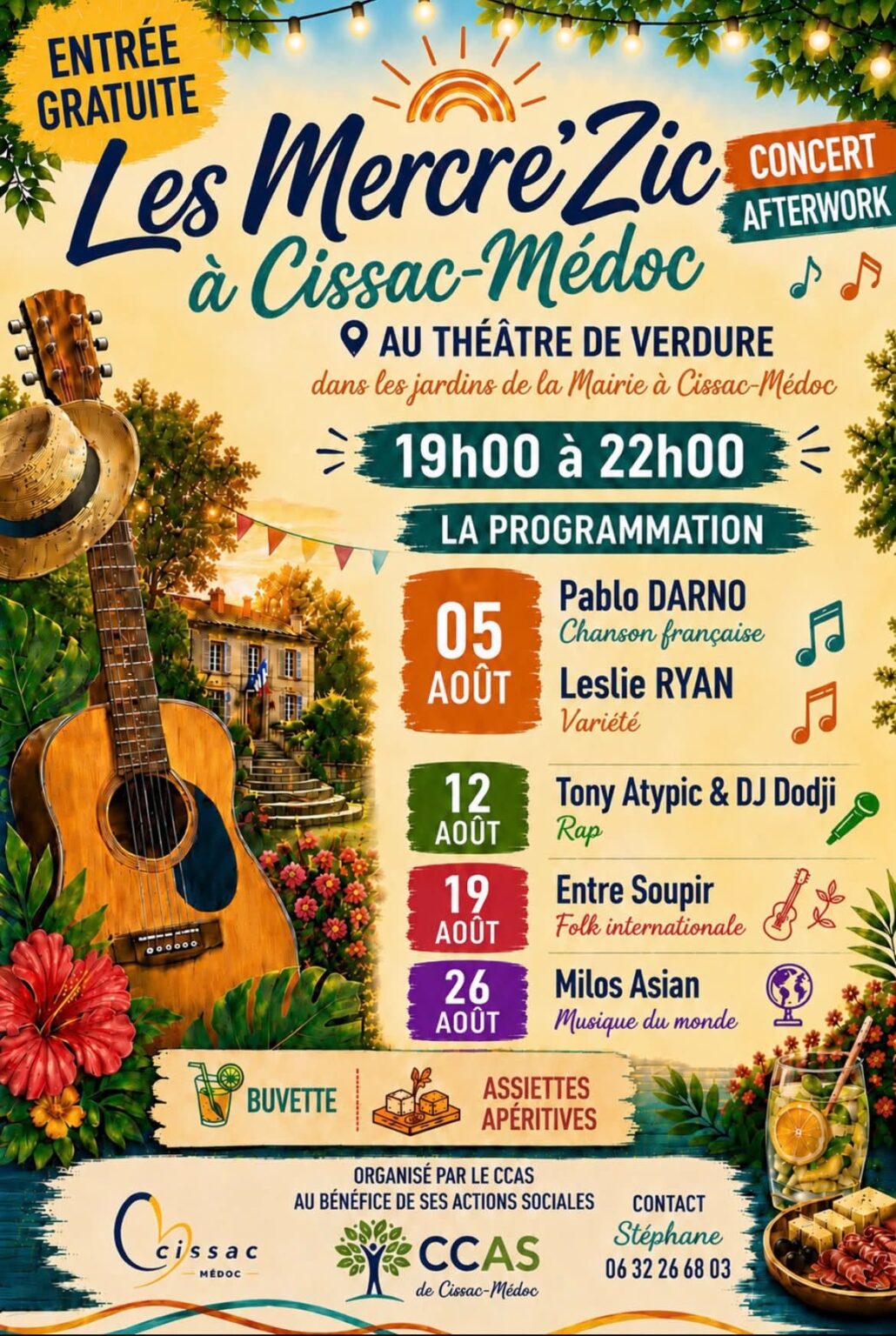 Les Mercre’Zic à Cissac-Médoc Théâtre de Verdure jardin de la mairie Cissac-Médoc