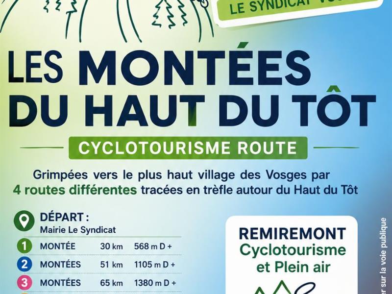 Les montées du Haut du Tôt cyclotourisme 2 route du Pont de Cleurie Le Syndicat 2026-09-20