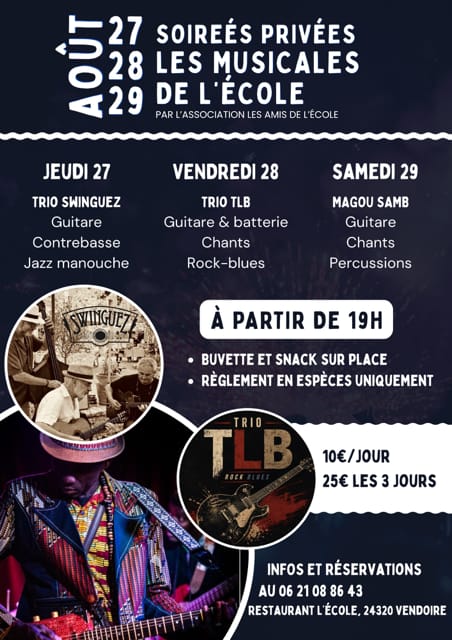 Les musicales de l’École Restaurant l’École Vendoire