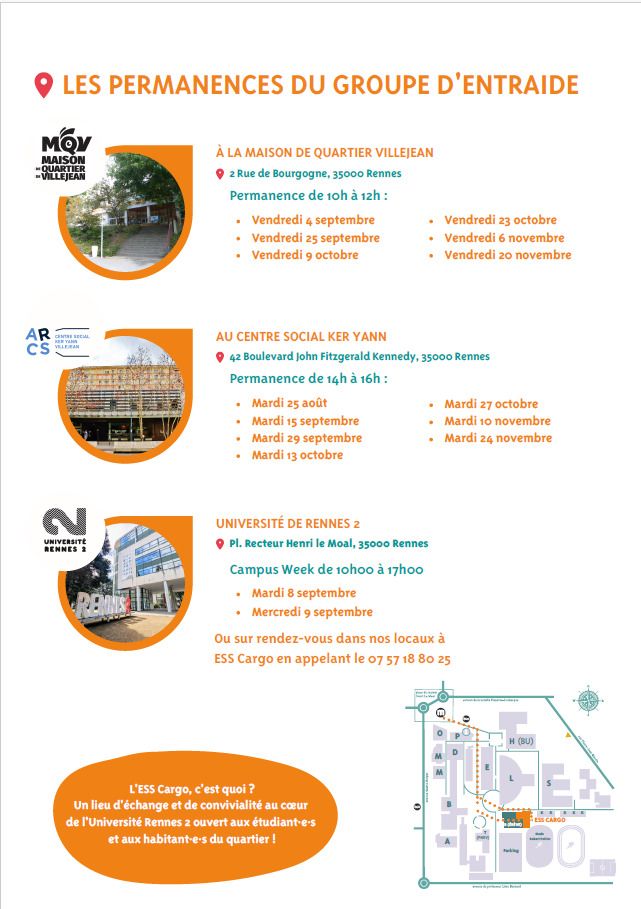 Les permanences du groupe d'entraide Villejean Beauregard Rennes