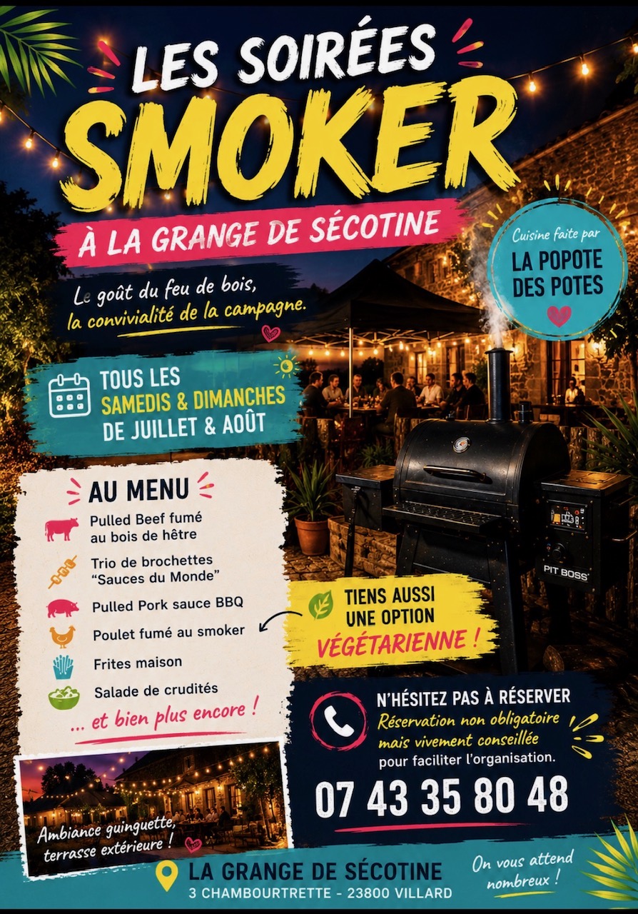 Les soirées Smoker à la grange de Sécotine Villard