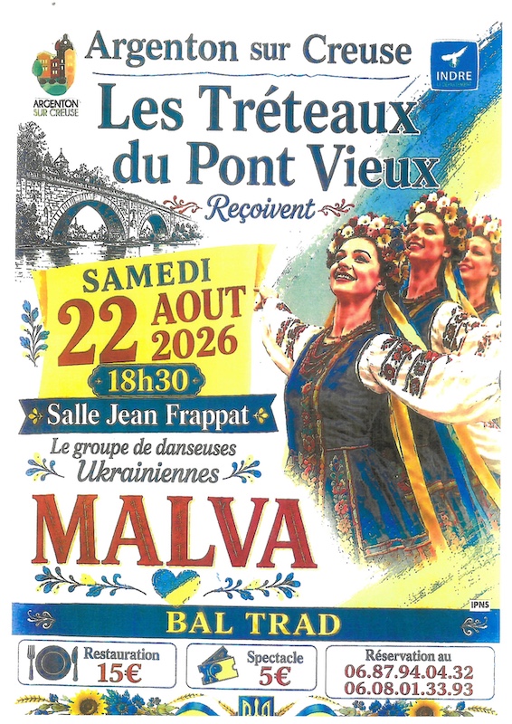 Les tréteaux du Pont Vieux recoivent Malva (Ukraine)  Argenton-sur-Creuse