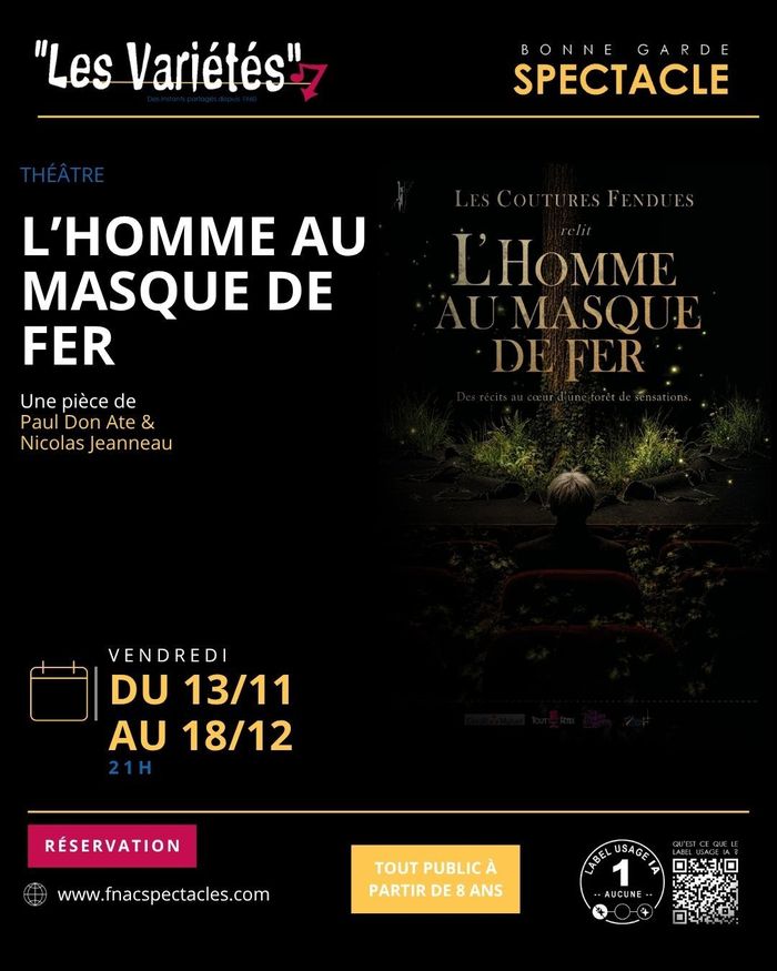 L&rsquo;homme au masque de Fer – Paul Don Ate Salle de Variétés Bonne Garde Nantes
