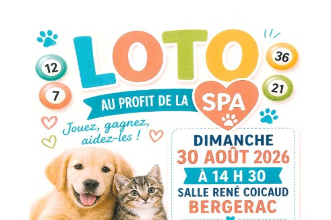 Loto au profit de la SPA Salle René Coicaud Bergerac