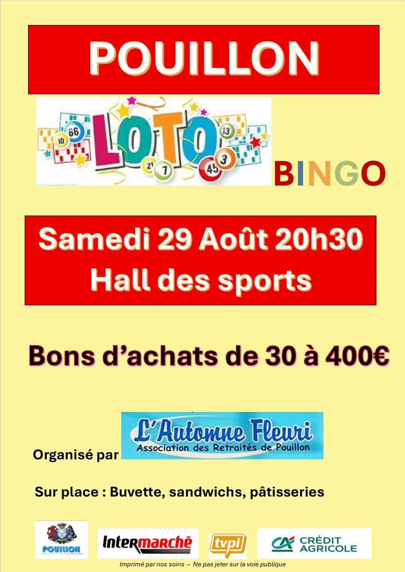 Loto Bingo Hall des Sports Pouillon