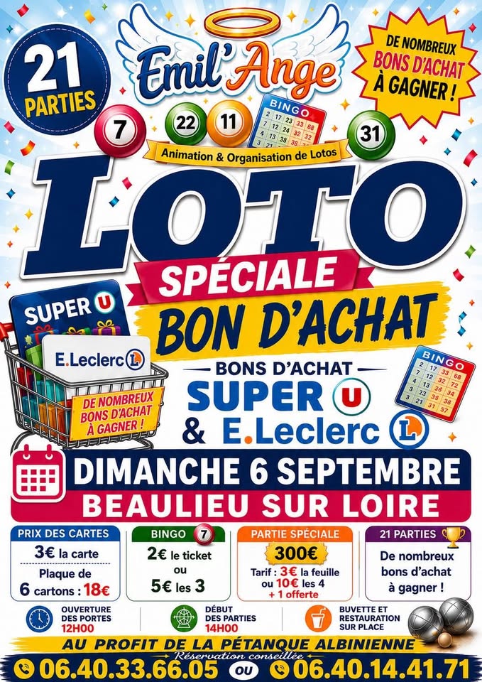Loto spéciale bon d&rsquo;achat  Beaulieu-sur-Loire