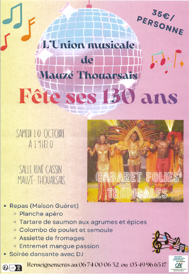 L’union musicale de Mauzé Thouarsais Fête ses 130 ans Thouars