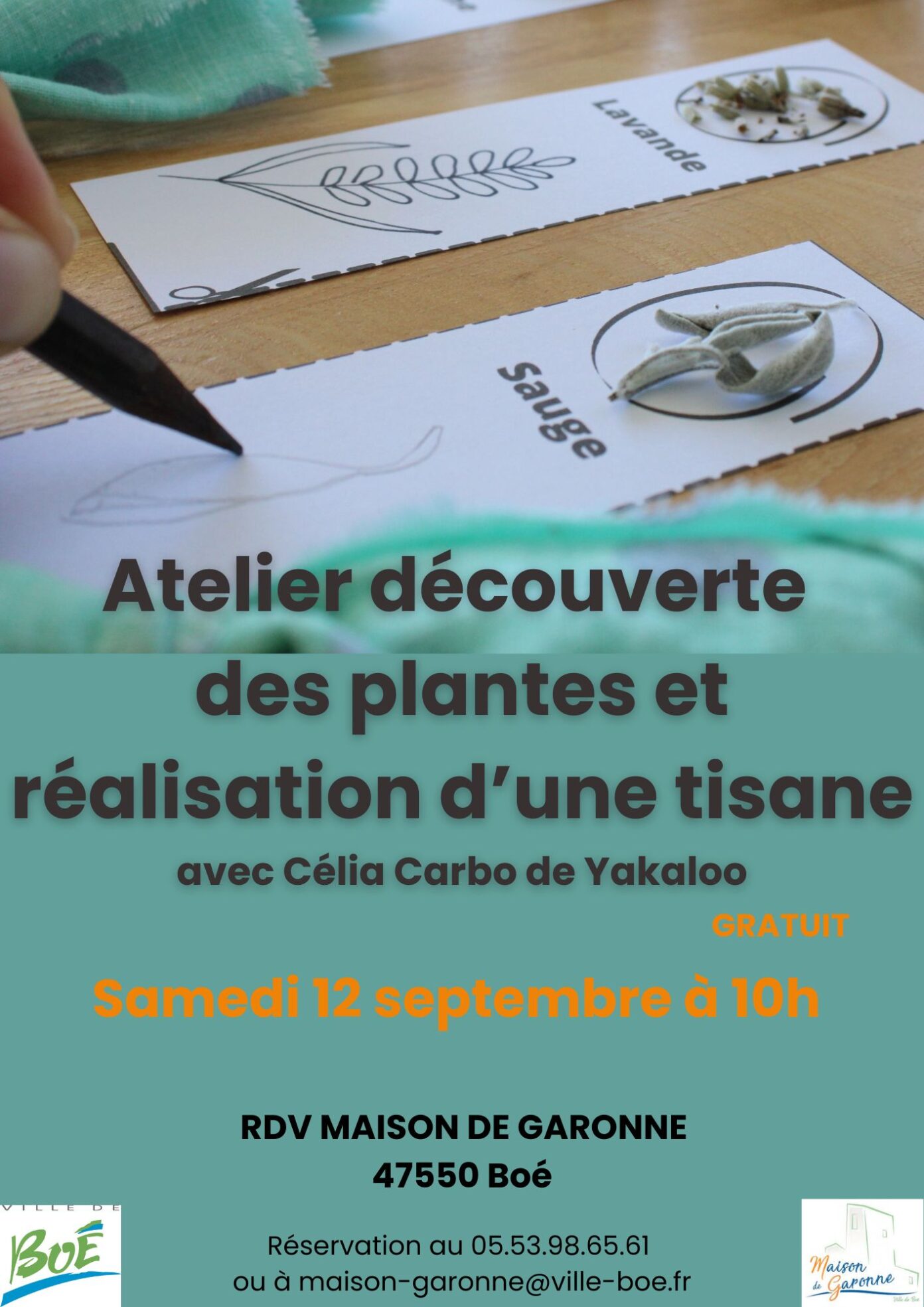 Maison de Garonne Atelier de reconnaissance des plantes et réalisation d’une tisane tout public Maison de Garonne Boé