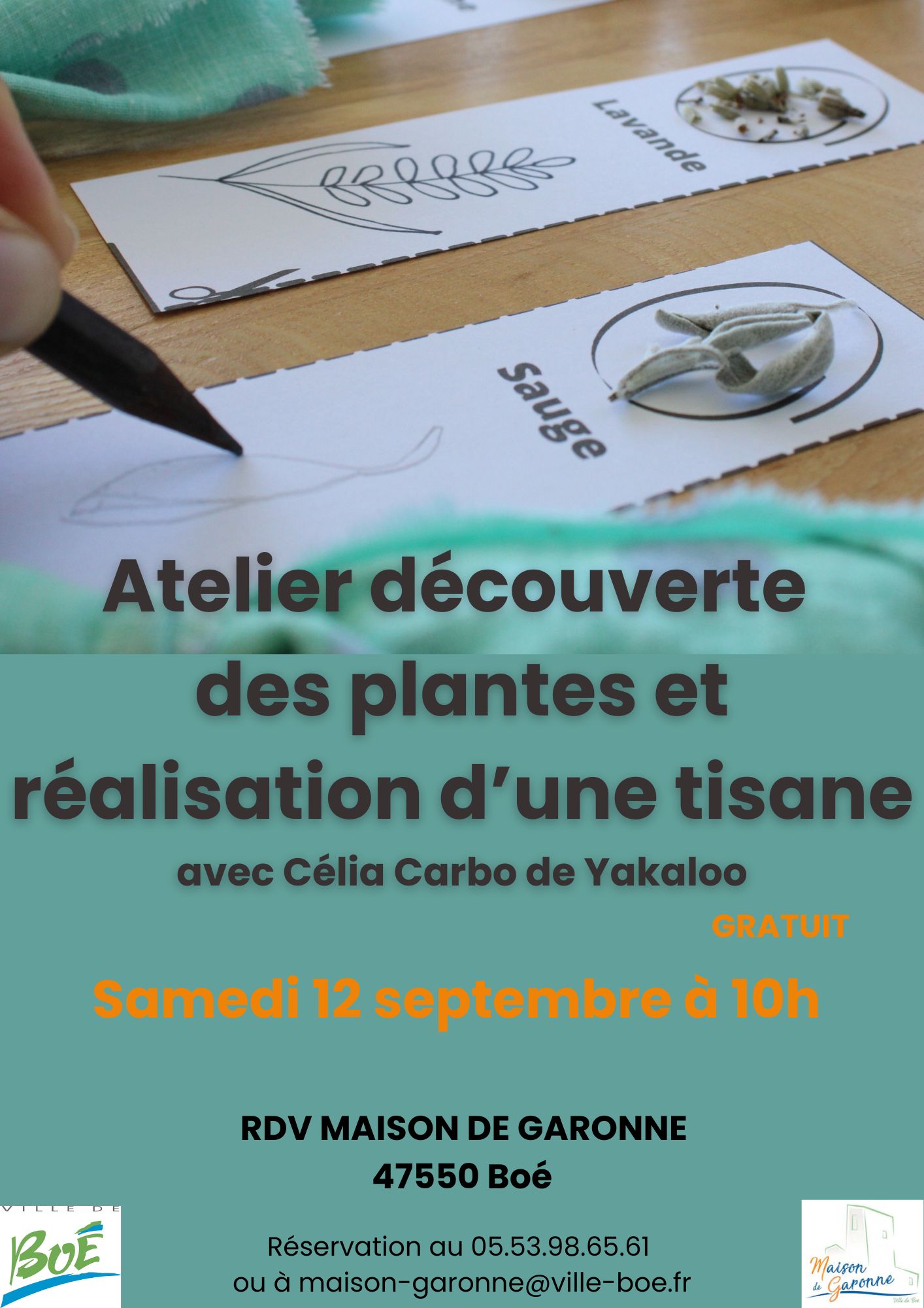 Maison de Garonne Atelier de reconnaissance des plantes et réalisation d’une tisane tout public 11 Rue de Lacassagne Boé 2026-09-12