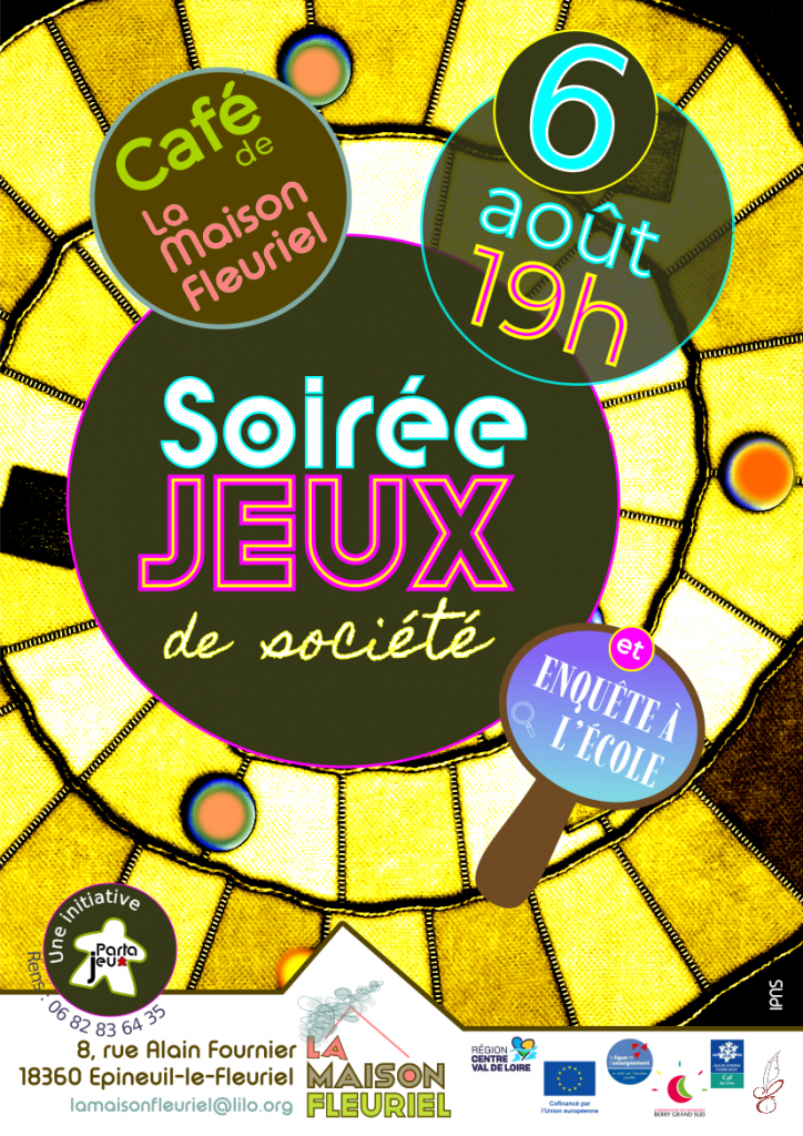 Maison Fleuriel Soirée jeu de société et enquête à l&rsquo;école  Épineuil-le-Fleuriel