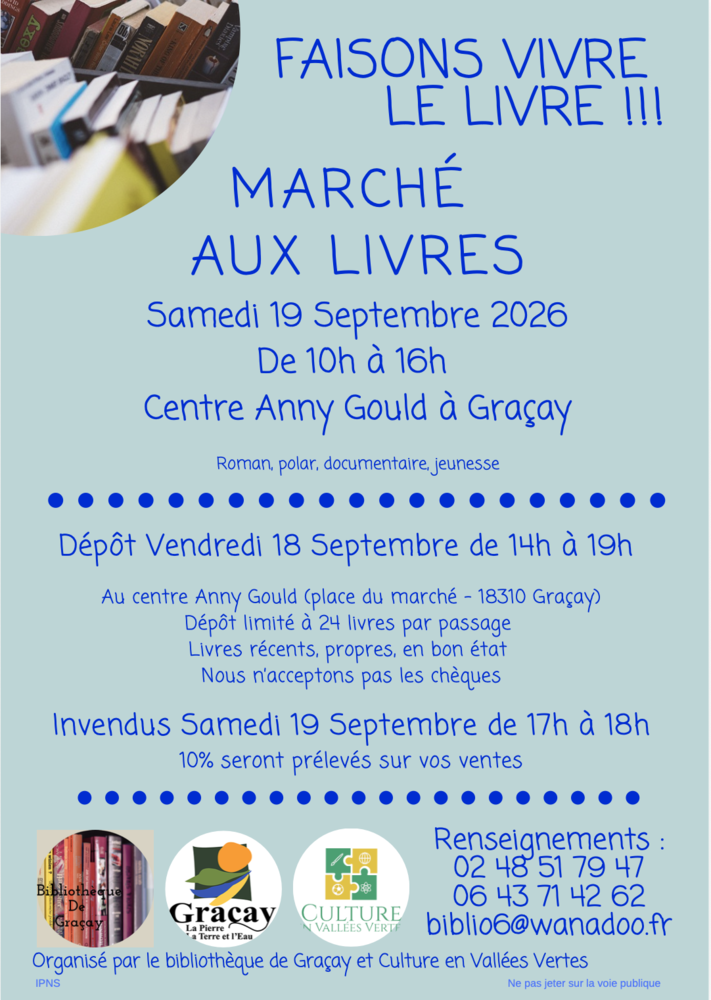 Marché aux livres  Graçay