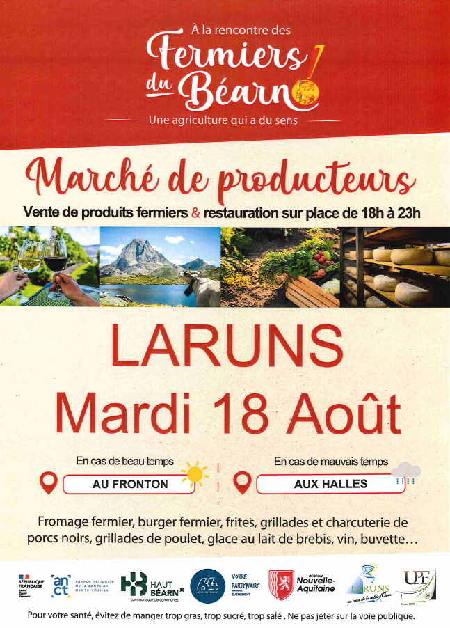 Marché de producteurs Place du blé Laruns
