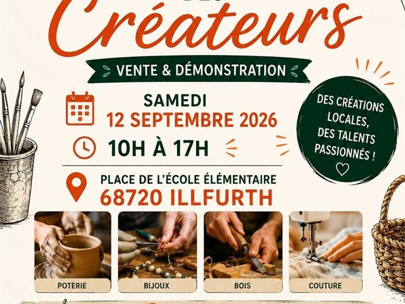 Marché des créateurs Place Charles de Gaulle Illfurth 2026-09-12