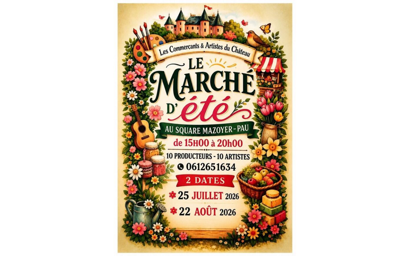 Marché d&rsquo;été du quartier du 14 Juillet Square Mazoyer Pau