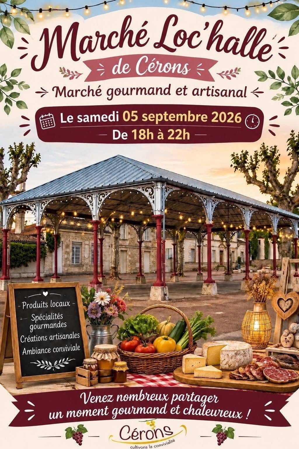 Marché Loc’Halle et forum des associations Cérons