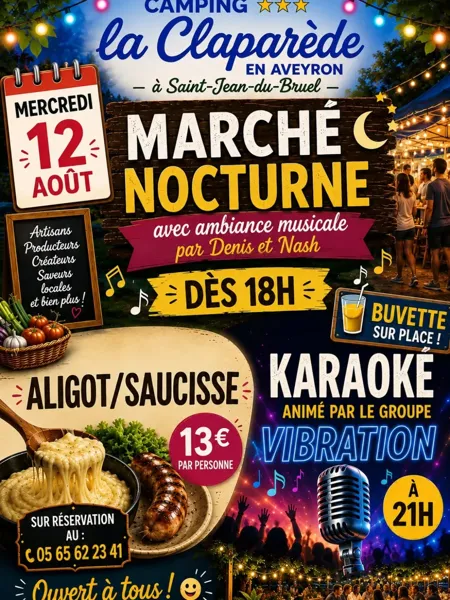 Marché nocturne animé  Saint-Jean-du-Bruel