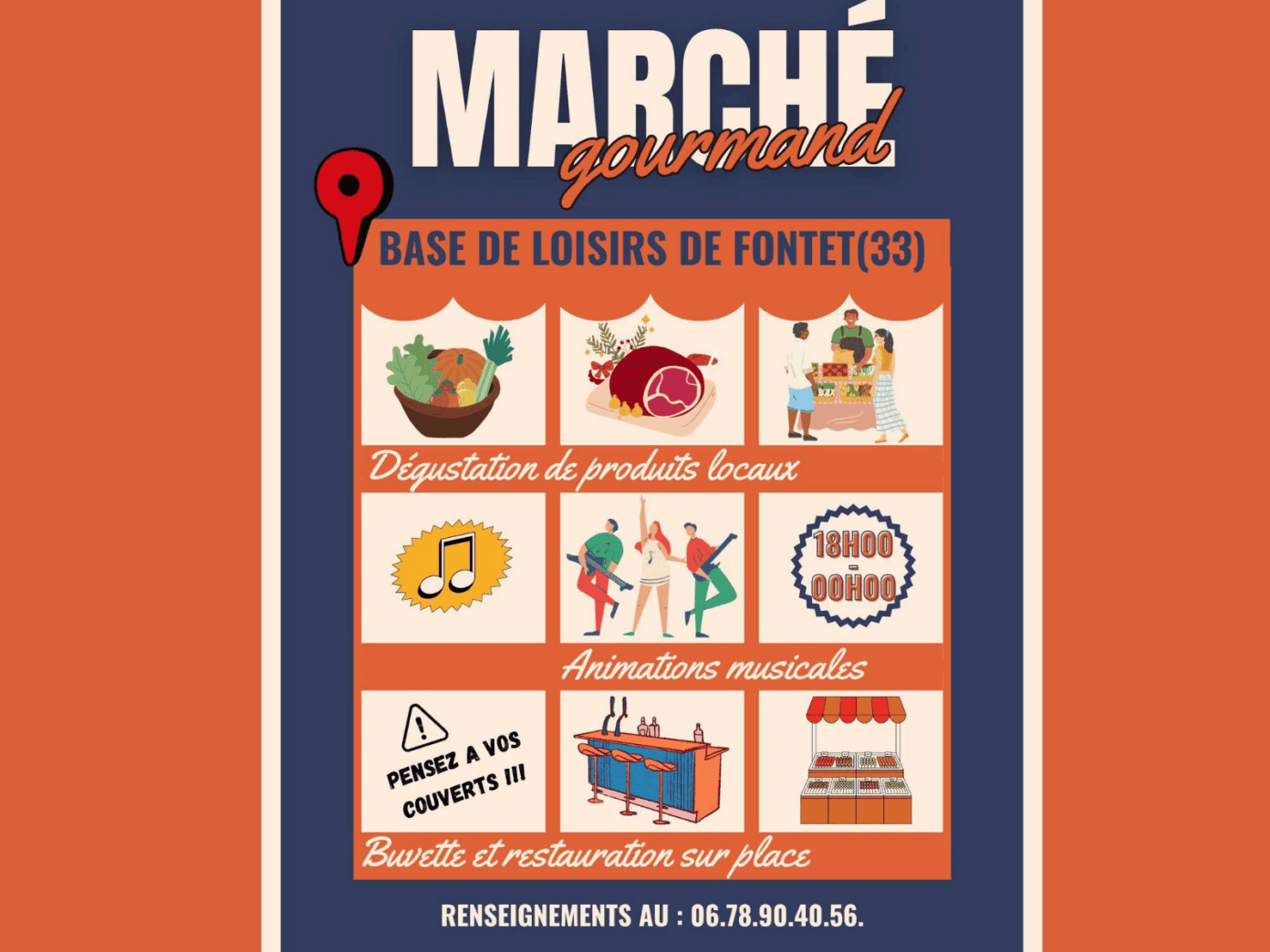 Marché nocturne de Fontet Base nautique Fontet