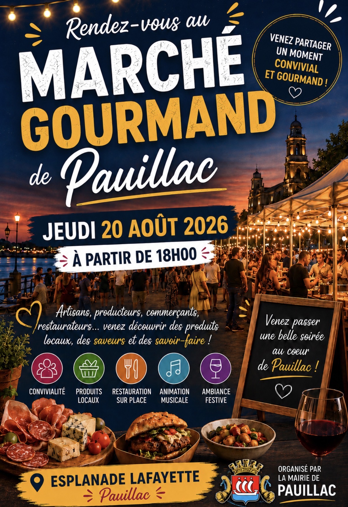 Marché nocturne et gourmand à Pauillac Quais Pauillac