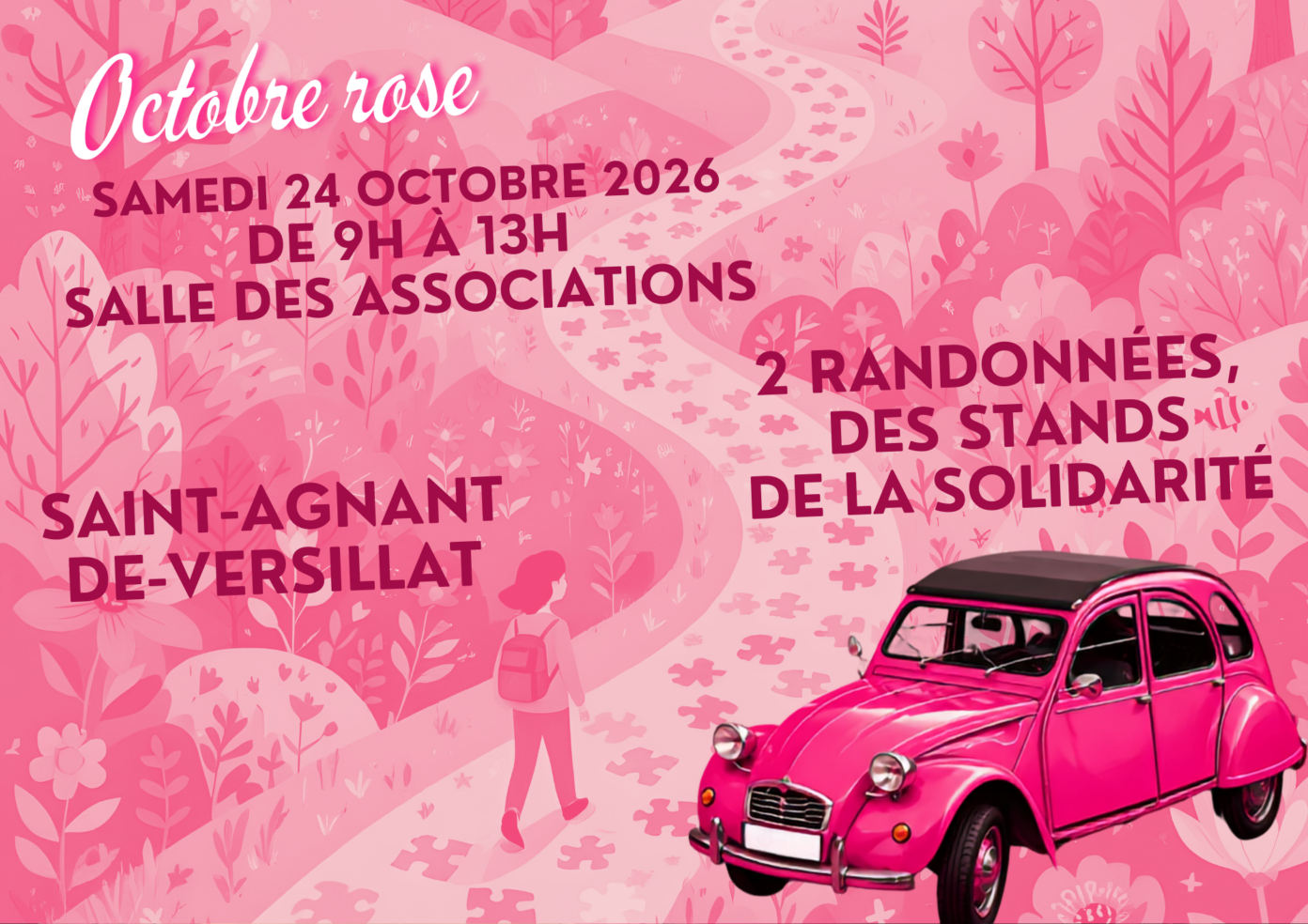 Marcher pour Octobre rose à Saint-Agnant -de-Versillat Saint-Agnant-de-Versillat