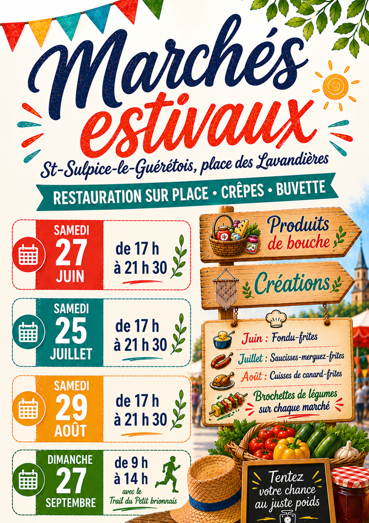 Marchés estivaux Saint-Sulpice-le-Guérétois