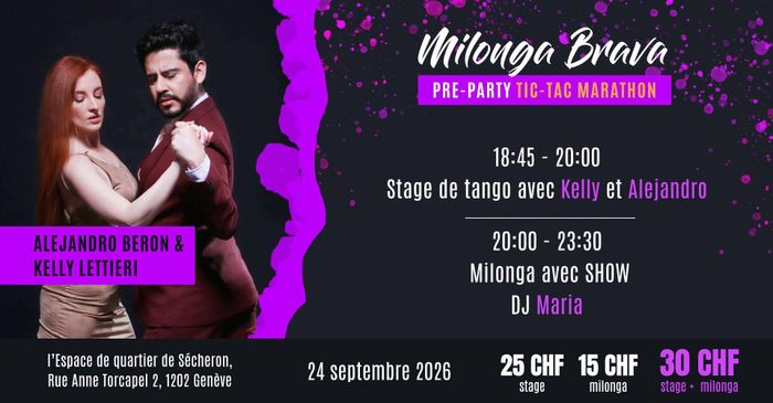 Milonga Brava avec Alejandro Berón & Kelly Lettieri, Espace de quartier Sécheron, Genève
