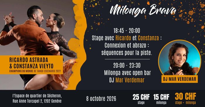 Milonga Brava avec Ricardo Astrada & Constanza Vieyto, Espace de quartier Sécheron, Genève