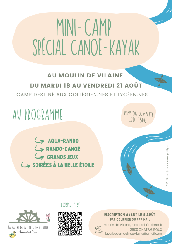 Mini-camps spécial canoë/kayak Châteauroux
