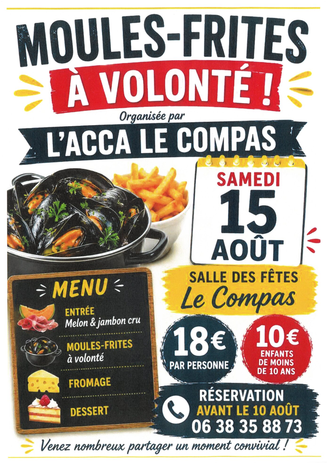 Moules-Frites à volonté Salle des fêtes Le Compas