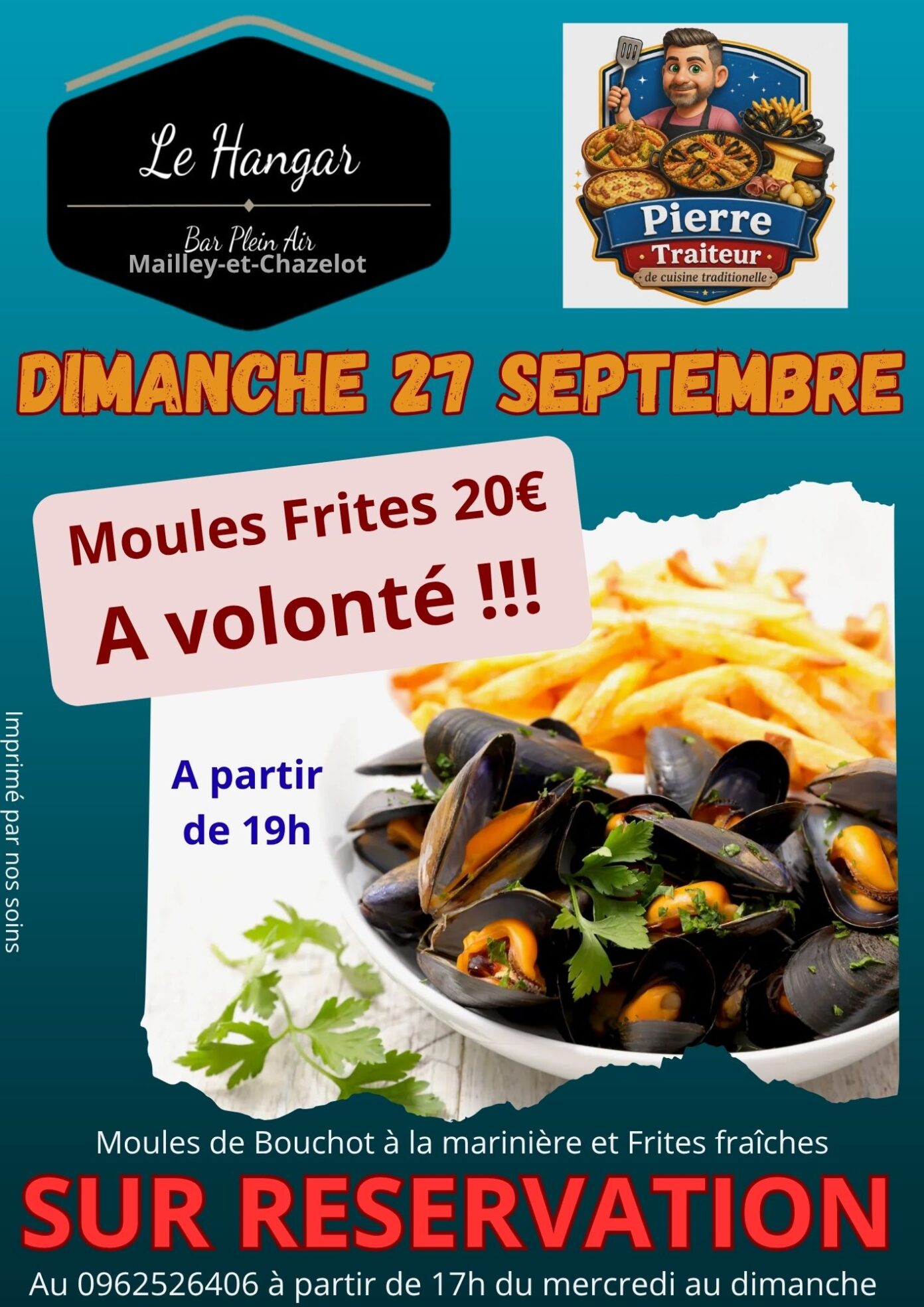 MOULES FRITES A VOLONTE Bar Le Hangar Mailley-et-Chazelot