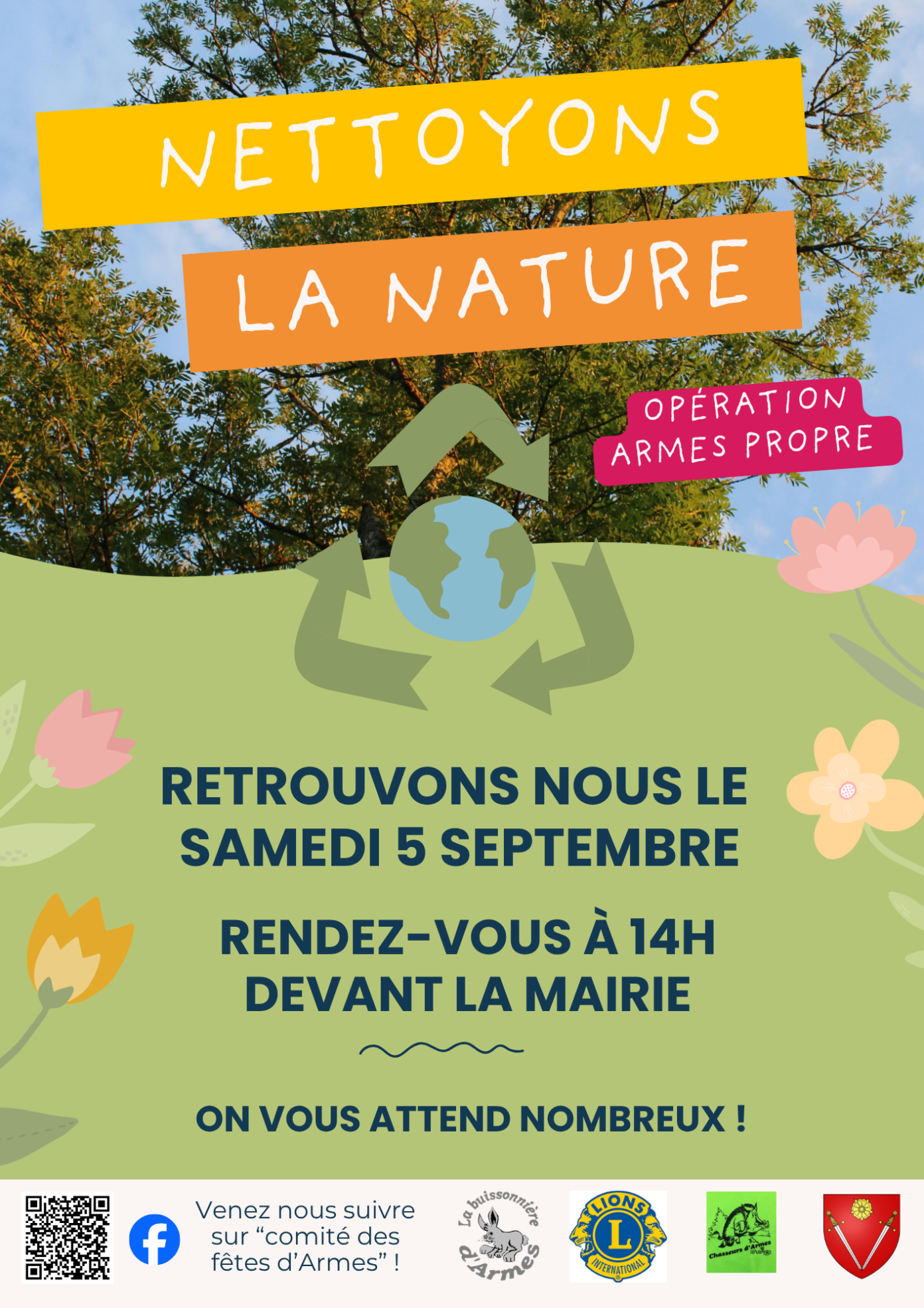 Nettoyons la nature Place de la mairie Armes