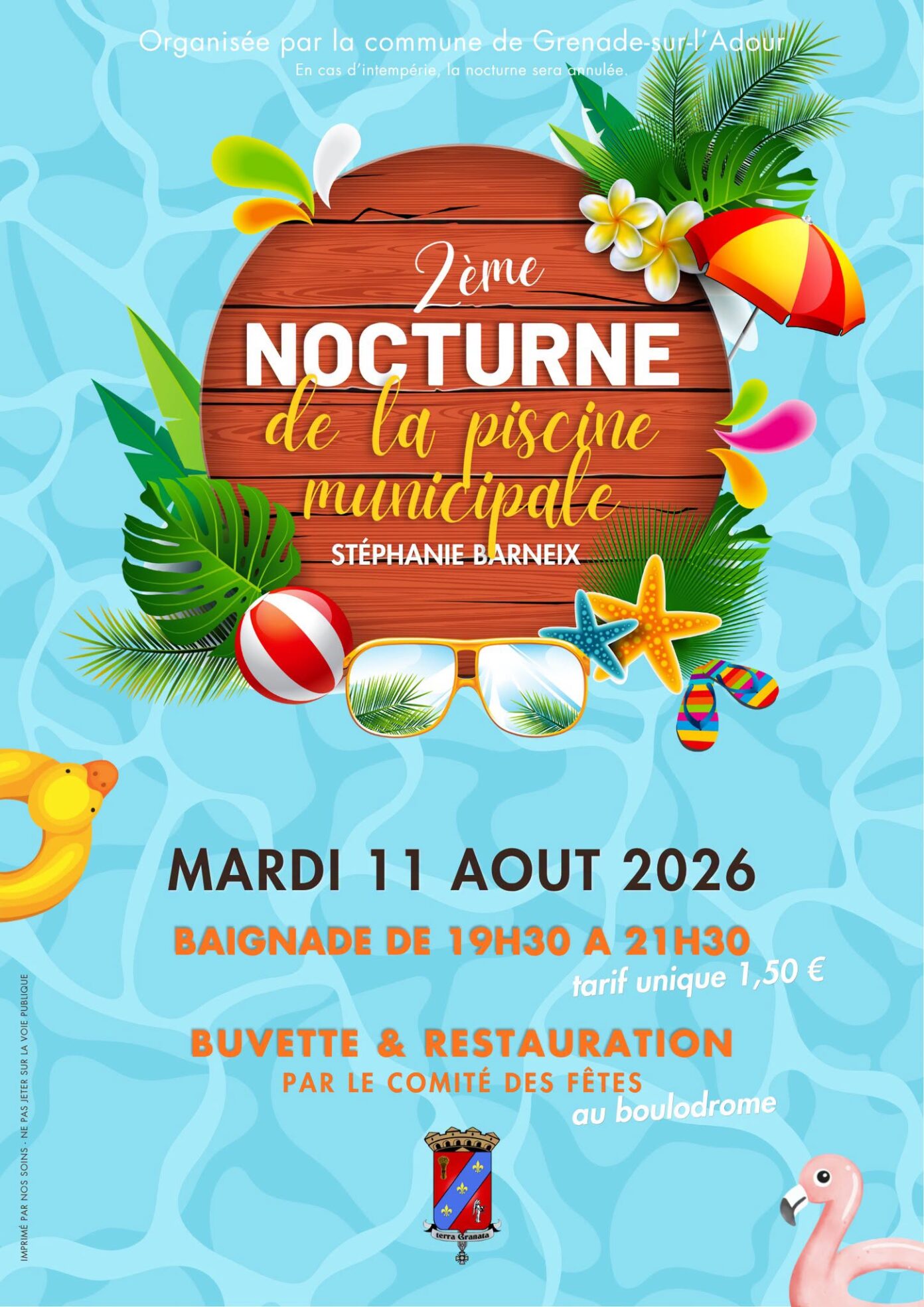 Nocturne à la piscine Stéphanie Barneix  Grenade-sur-l&rsquo;Adour