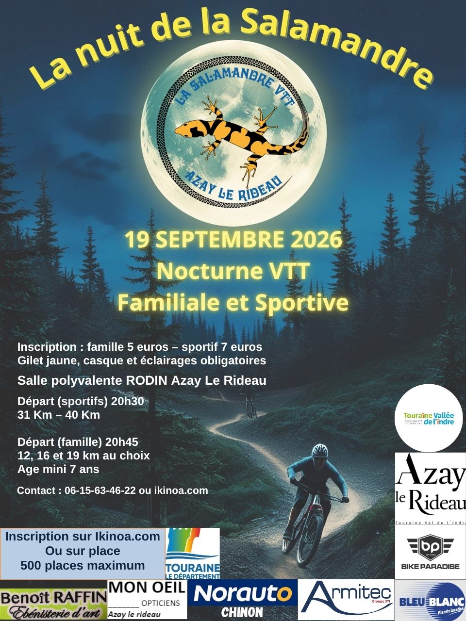 Nocturne VTT La Nuit de la Salamandre  Azay-le-Rideau