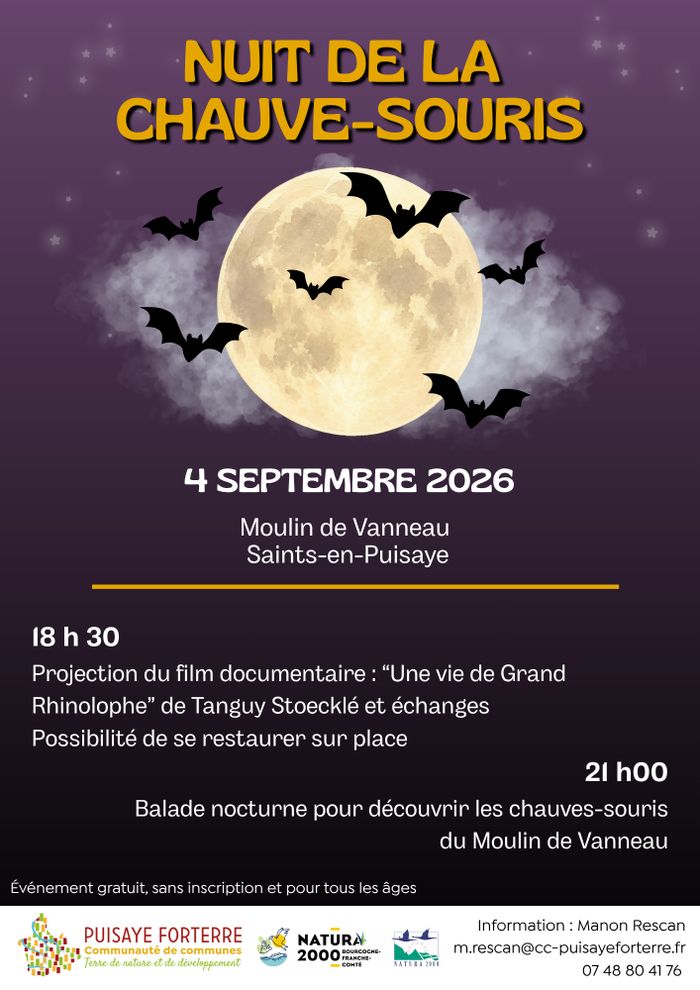 Nuit de la chauve-souris au Moulin de Vanneau, Moulin deVanneau, Saints-en-Puisaye