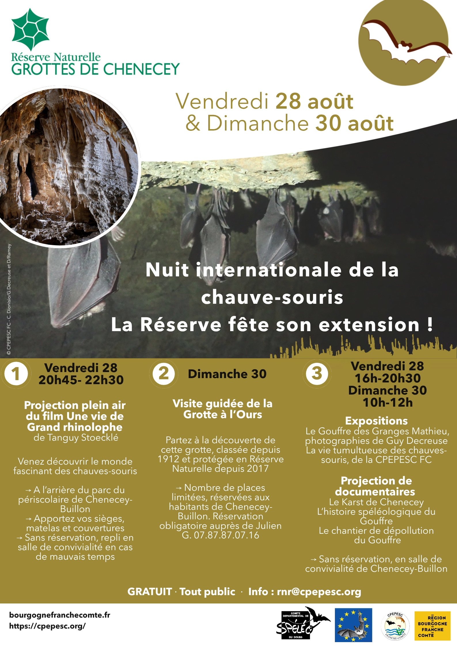 Nuit internationale de la chauve-souris  Chenecey-Buillon 2026-08-28