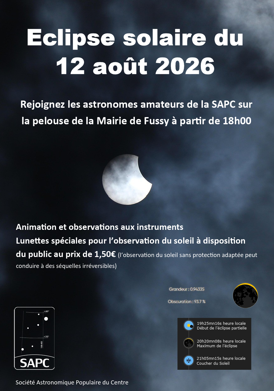 Observation de l’Éclipse Partielle de Soleil du 12 août Fussy