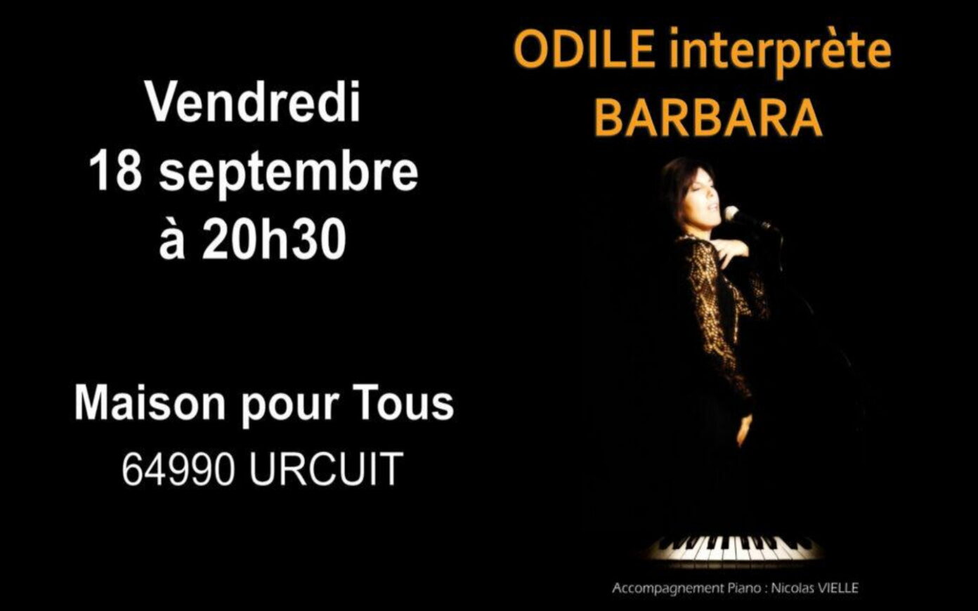 Odile chante Barbara Une soirée poétique et intime Place de la mairie, Maison pour tous Urcuit