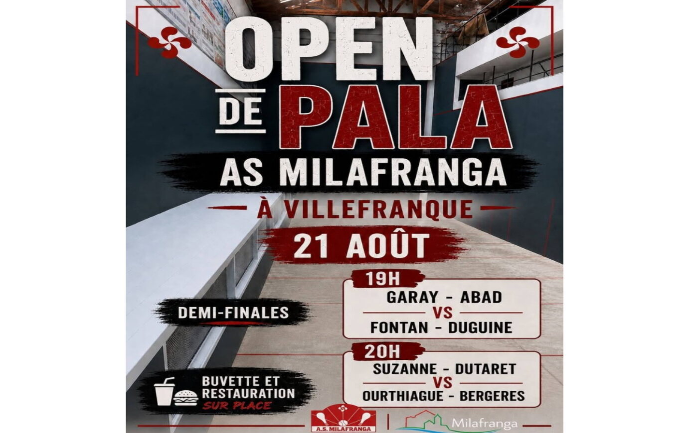 Open de pala AS Milafranga Trinquet Villefranque