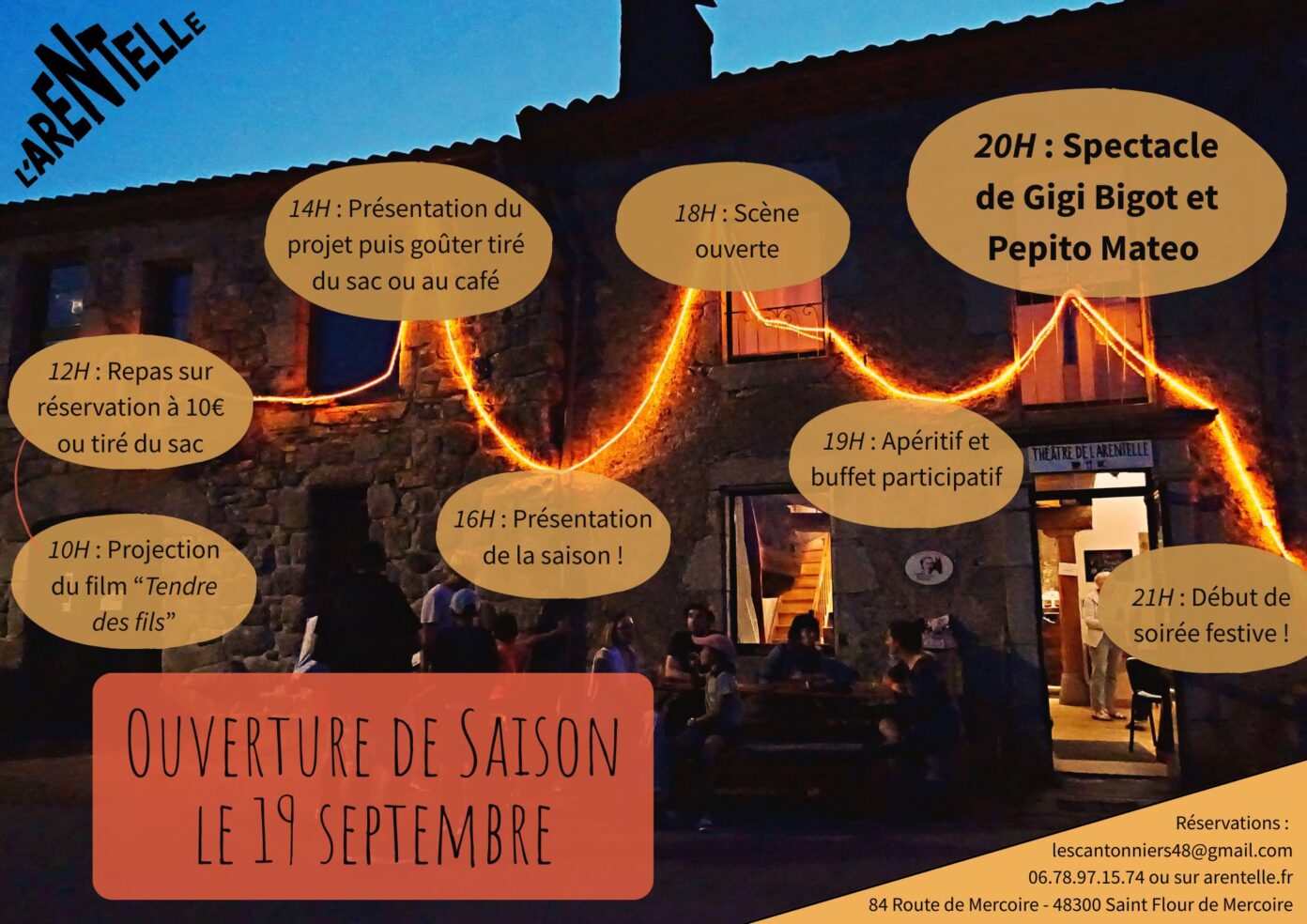 OUVERTURE DE LA SAISON À L’ARENTELLE Saint-Flour-de-Mercoire