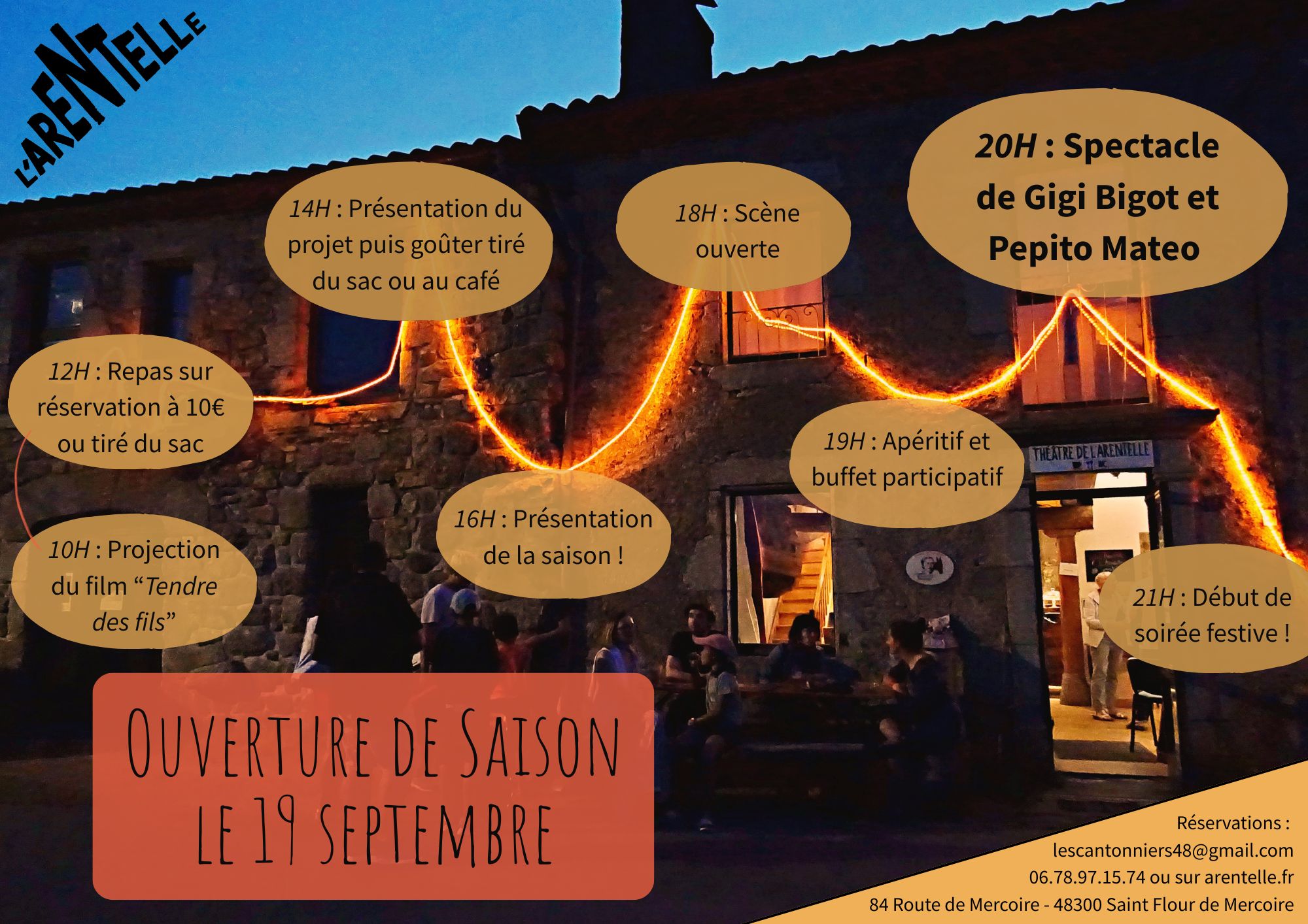OUVERTURE DE LA SAISON À L'ARENTELLE  Saint-Flour-de-Mercoire 2026-09-19