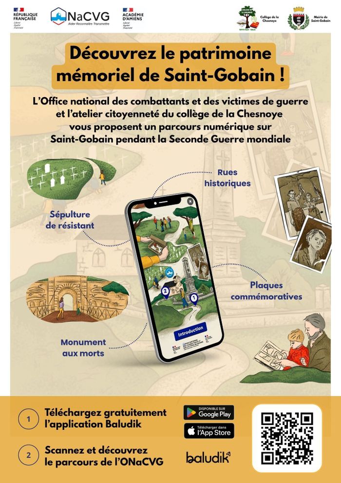 Parcours Baludik : Histoire et mémoire de la Seconde Guerre mondiale à Saint-Gobain Rue du maréchal Foch 02410 Saint-Gobain Saint-Gobain