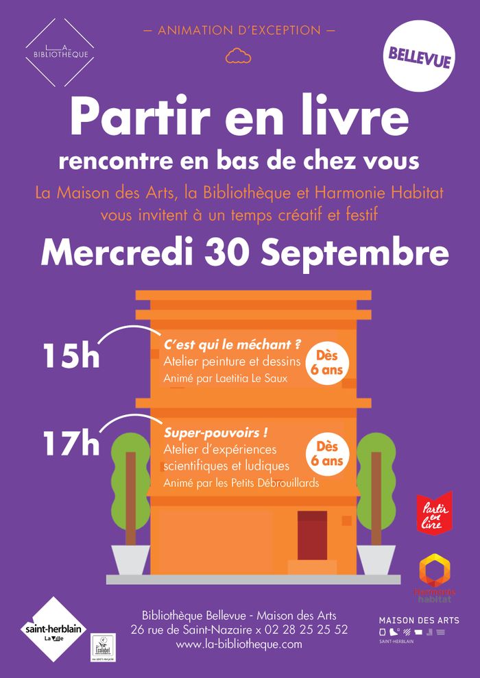 Partir en livre Bibliothèque Bellevue Saint-Herblain