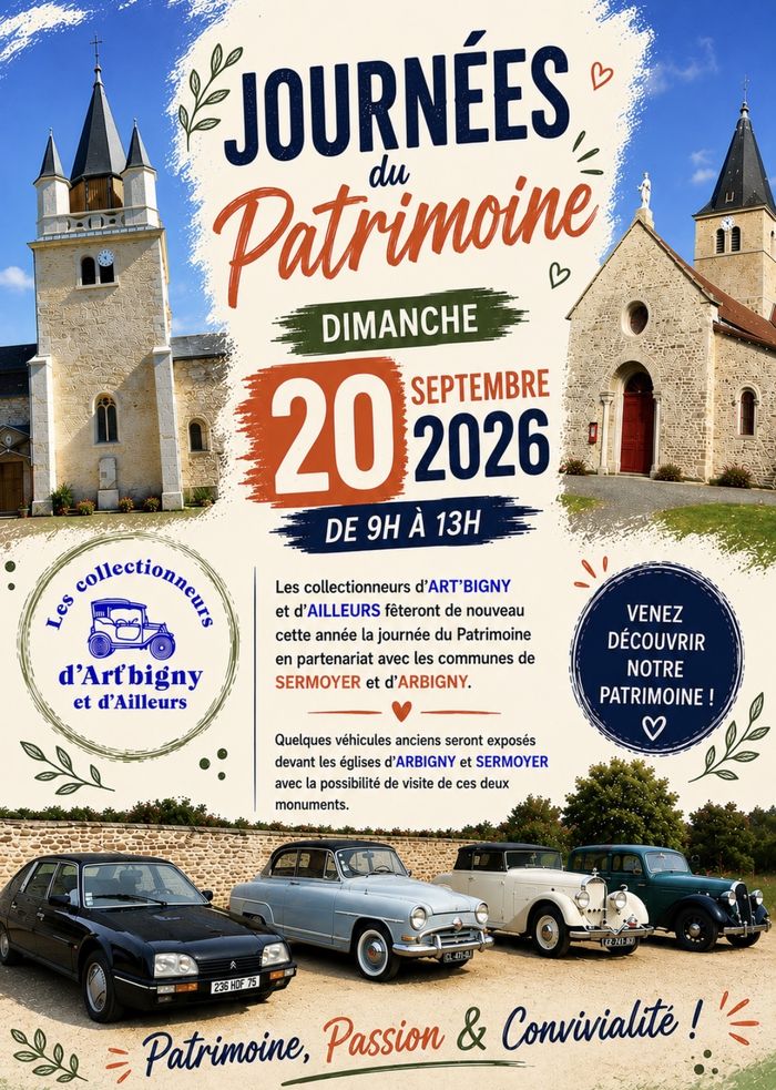 Petite exposition de véhicules anciens devant l’église d’Arbigny, Eglise d’Arbigny, Arbigny